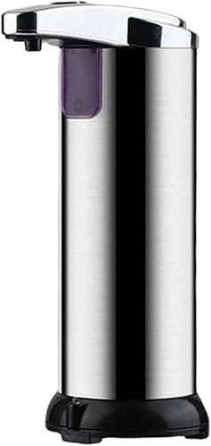 Dispensador automático de jabón líquido de 8.5 fl oz, dispensador de jabón de manos con 3 volúmenes de dosificación de jabón ajustable sin contacto,