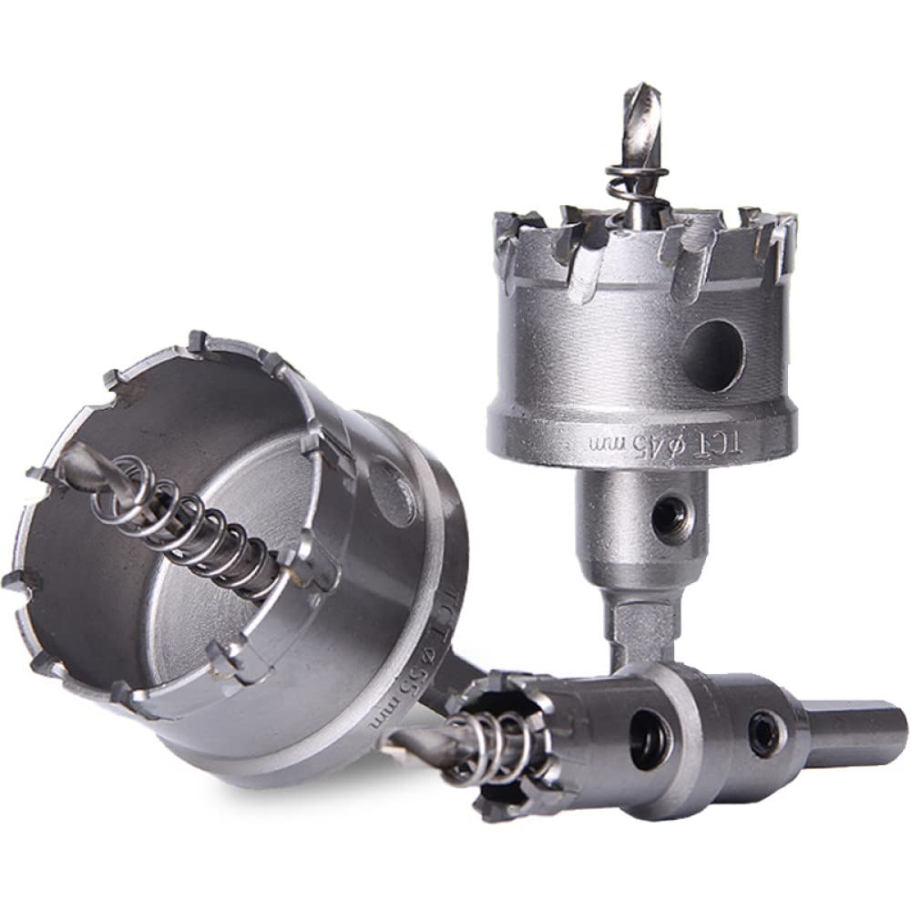 Set di punte da trapano per sega a tazza 1 pz 15-100 mm Lega di metallo duro Acciaio al cobalto Piastra in acciaio inossidabile Ferro Metallo Kit di taglio in alluminio, 40 mm, come mostrato