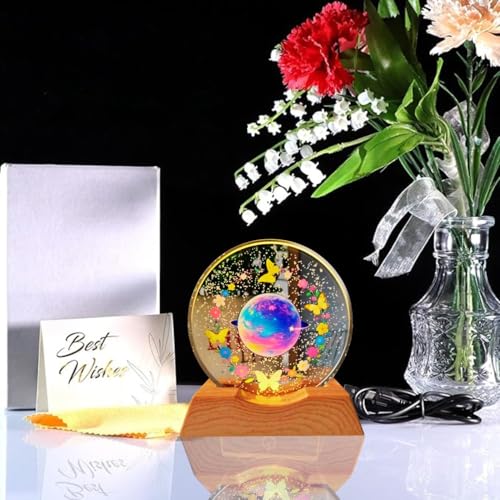 Image of 3D Acrylic LED Night Light - Warm White & Colorful Butterfly Design with Durable Plastic Base, Decorative Table Lamp for Bedroom, Living Room, Kids Room, Study & Home Decor Gifting