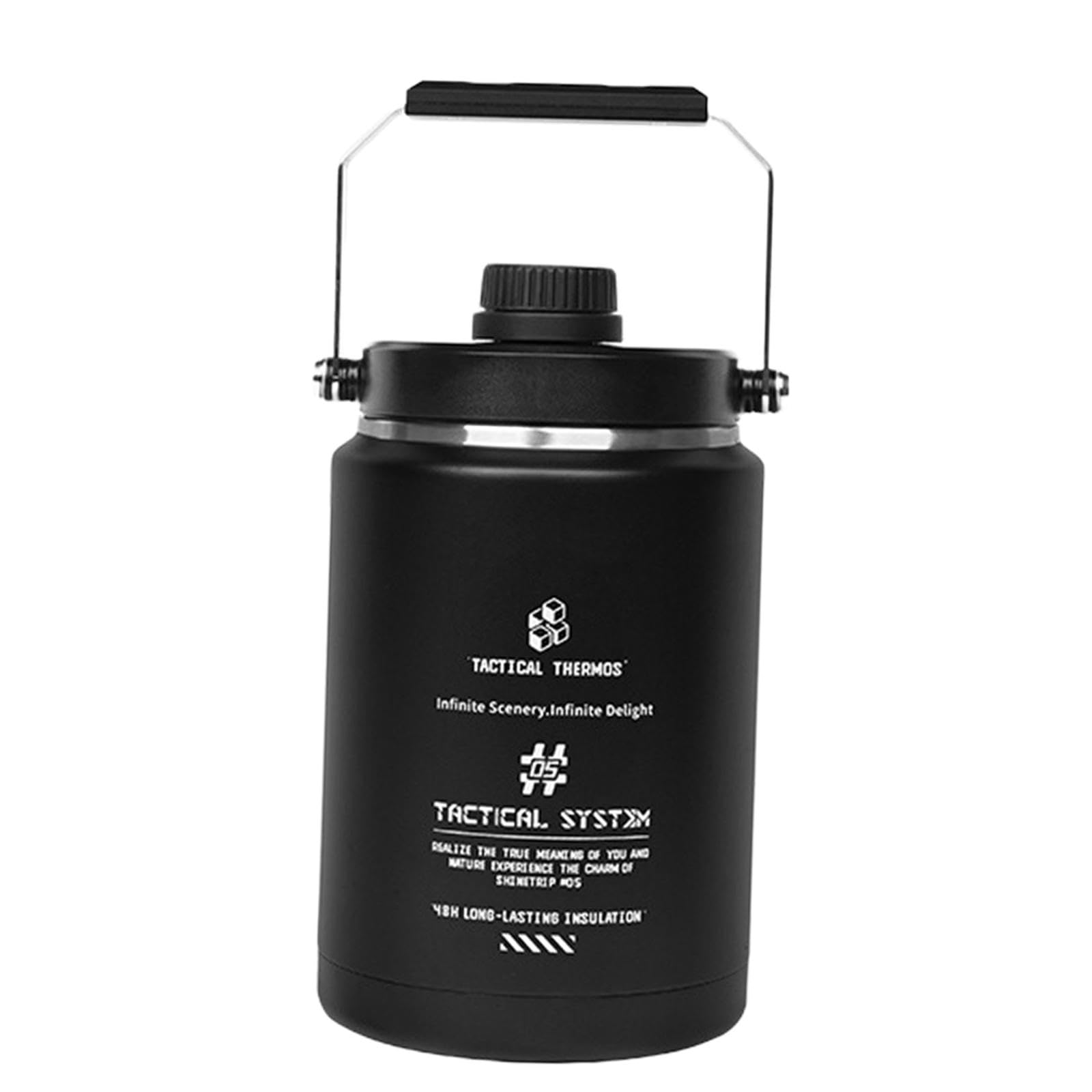 Botella de Agua Isotérmica, Jarra para Hielo, Ideal para Té, Aislamiento Al Vacío, Perfecta para Usar Al Aire Libre, Negro, tal como se describe