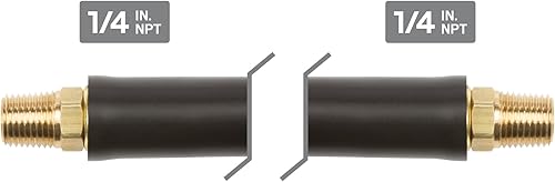 Miniatura 3 de Manguera híbrida de aire de 38 pulgadas de D.I. y 50 pies de largo, 300 PSI, con extremos con pretratamiento metálico de14 de pulgada y protecciones