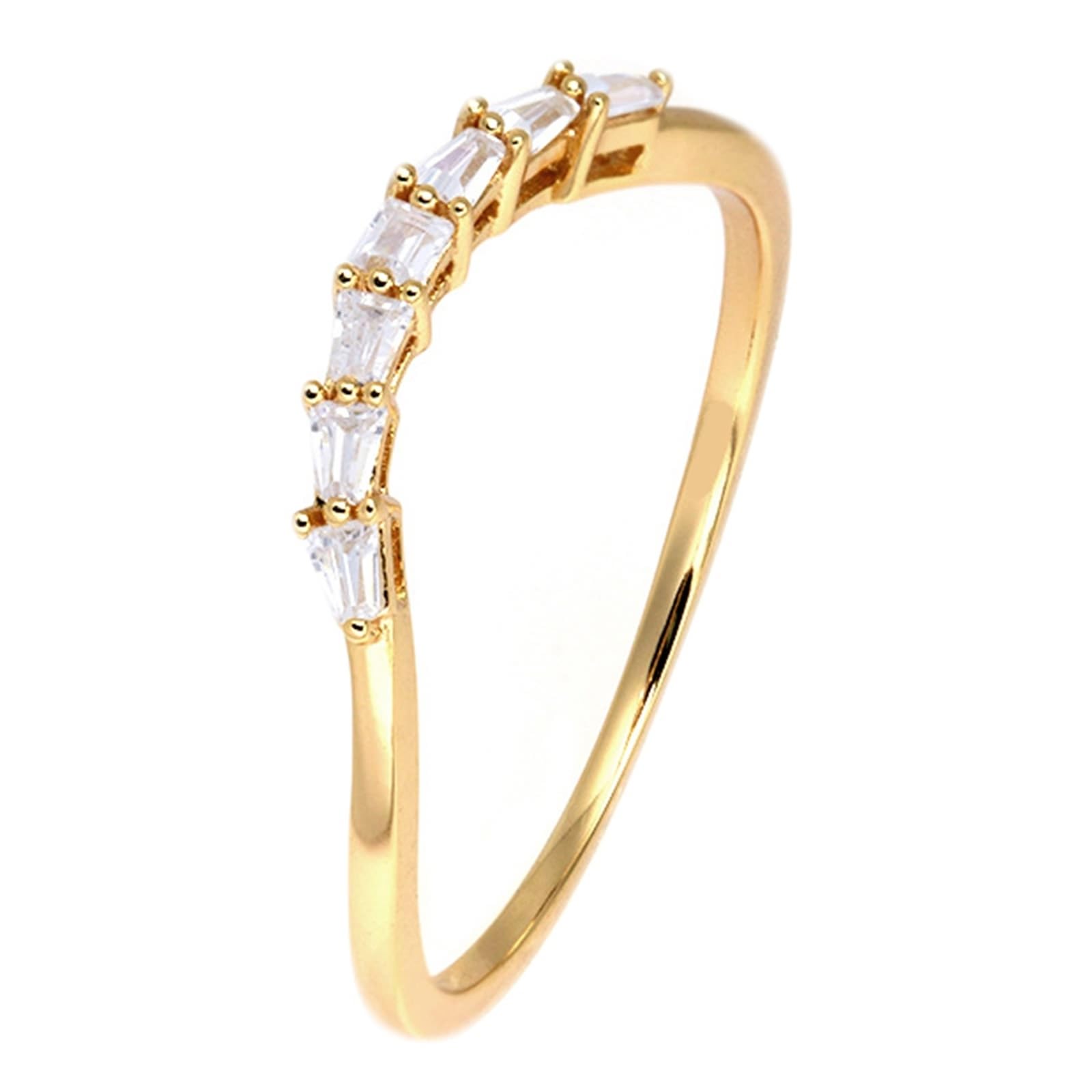 Anillo de compromiso de oro amarillo Au 375/585/750, trapezoidal, moissanita, filigrana, chic