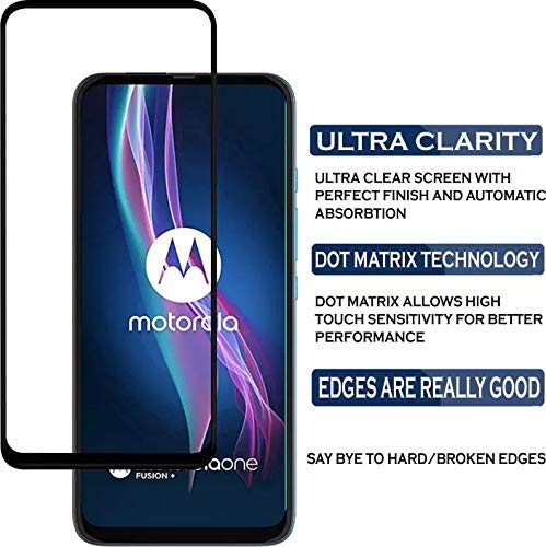 Image of Screen Protector for Motorola Moto One Fusion Plus Tempered Glass Edge-to-Edge 6D Screen Guard With Installation Kit-(Black)