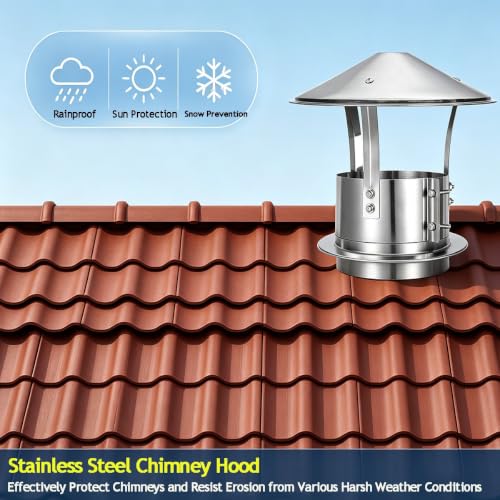 Remate de chimenea de acero inoxidable con deflector de 300mm de alta resistencia 3