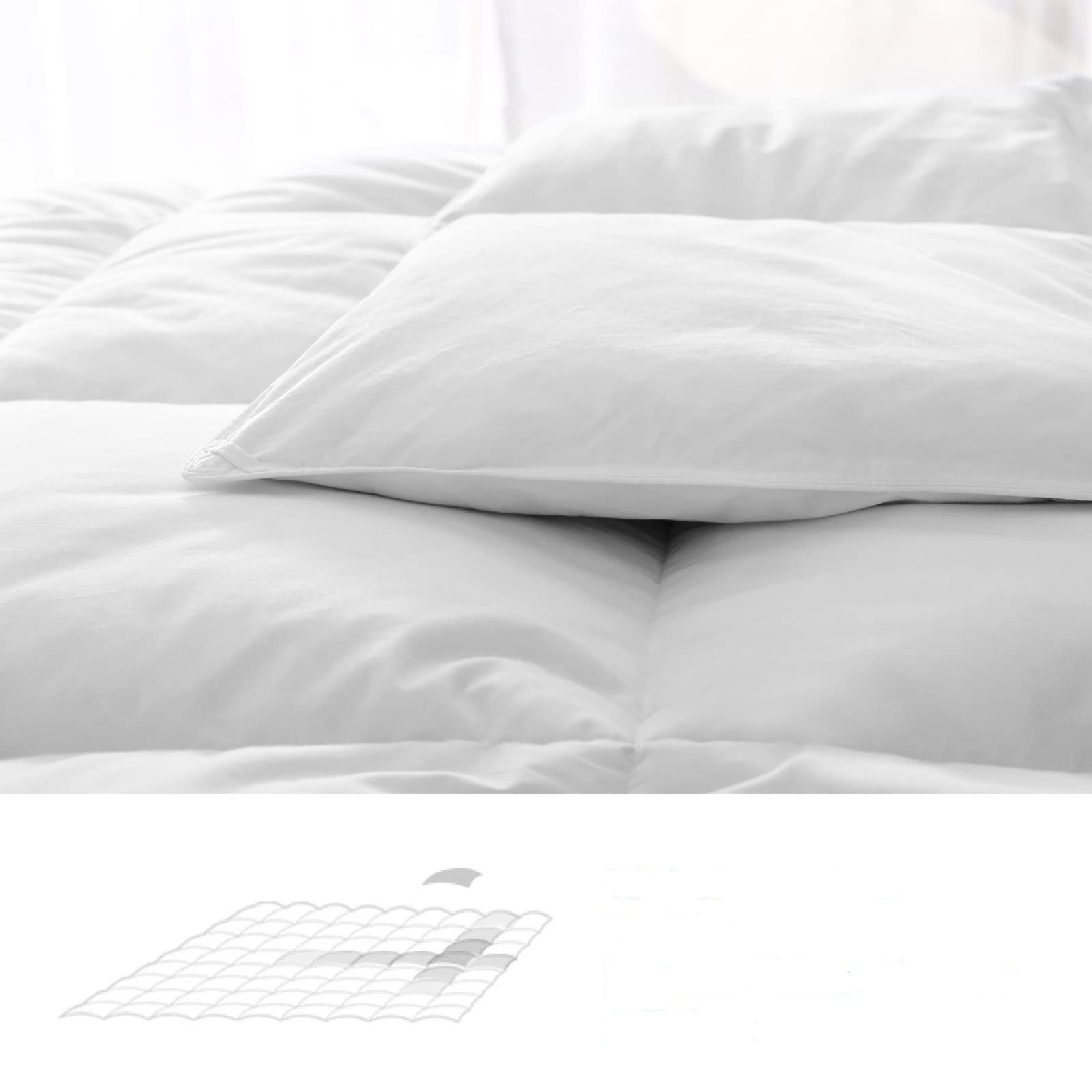 BPC Twin Size Down Comforter Goose Duck Down Comforter with Filling Down and Feather and 100