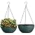 WSMKSZ 10/13inch Large Hanging Planters for Outdoor Indoor Plants with Drainage Holes and Chain, 2 Pack Round Hanging Flower Pots for Garden Home Porch Decor