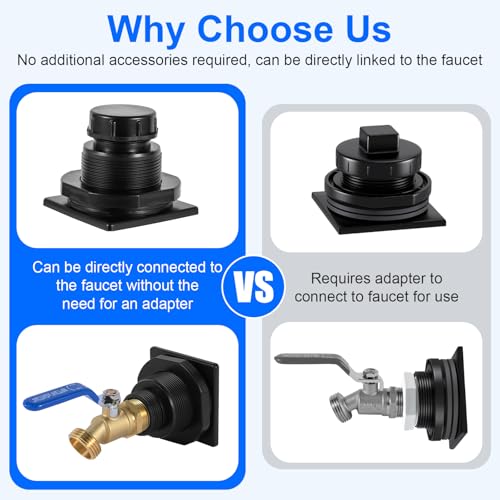 Image of Stock Tank Drain Plug for Rubbermaid 50、70、150、100, 300 Gallon Stock Tank ≥ 2 in Holes for Rubbermaid Stock Tank Stock Tank Plug Replacement