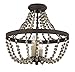 Three Light Fossil Stone Bowl Semi-Flush Mount-Savoy House 6-7403-3-39