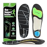 StepTastic High Arch Support Running Insoles with Flexible Cushioning, Orthotic Shoe Inserts for Running Shoes, Shock Absorption, Trim-to-Fit for Men & Women(Black,M6.5-7.5/W7.5-8.5, 1 Pair)