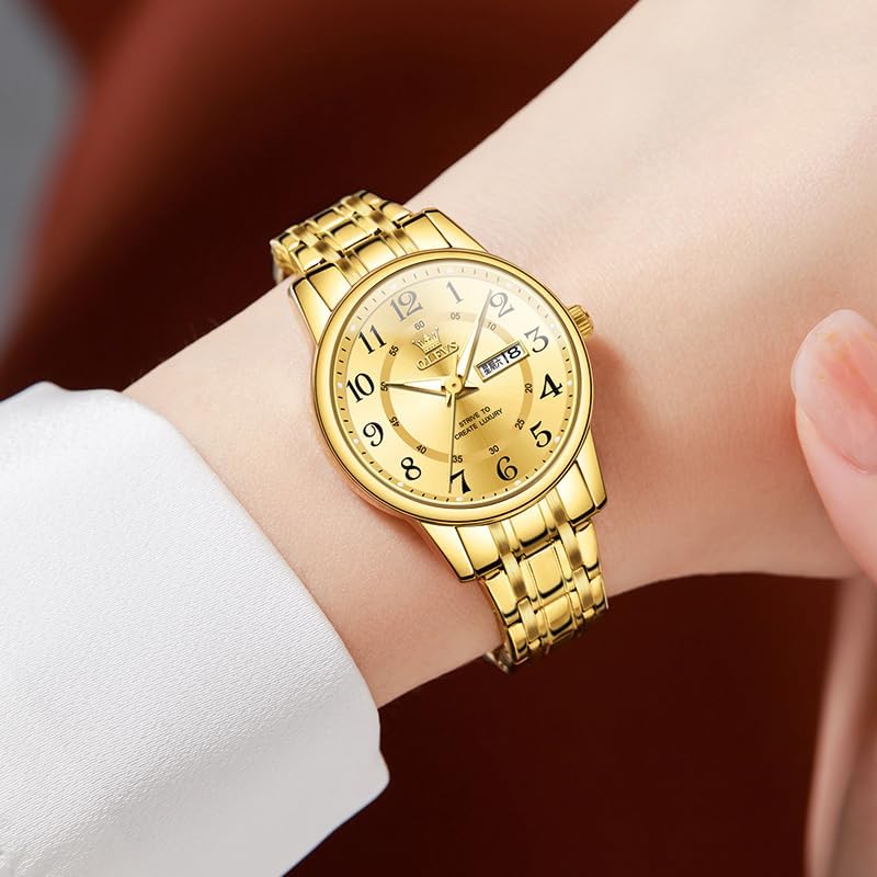 OLEVS Stainless Steel Women's Watch Dress Watches for Women with Date Fashion Ladies Business Waterproof Analog Quartz Small Wrist Watch Reloj Mujer - Image 3