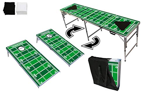 PARTYPONG PartyPongTables.com 2-in-1 Tennessee Football Field 2-in-1 Cornhole Boards & Beer Pong Tailgate Table - Tennessee Football Field