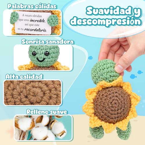 Miniatura 3 de Cherigift Tortuga Figurita Positiva Regalo Para Mujer, Tortuga Hechas A Mano, Originales Regalo Cumpleaños Mujer, Navidad, Día De San Valentín 7 X 5 X 10 Cm