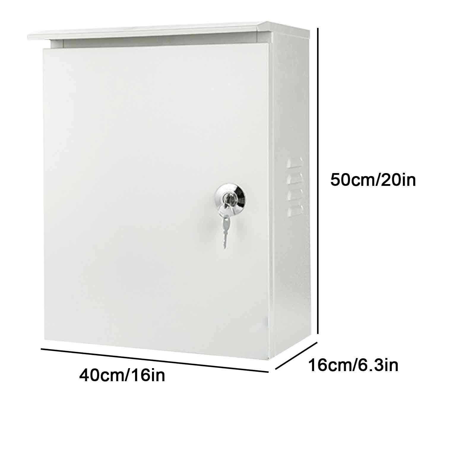 Scatola di derivazione elettrica in Acciaio Inox con Serratura e Design ventilato (Dimensioni: 40x50x16 cm (16x20x6,3 Pollici))