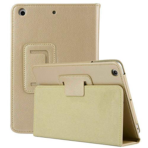 Leather Folio Flip Case For Apple iPad Air (9.7", 2013, 2014, 2017, 2018) (Gold), 9.7 inch