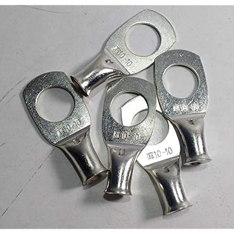 5 X 10mm X M10 Copper Tube Crimp Terminal Ring Battery Eye Wood Auto Ctt1010 Cover