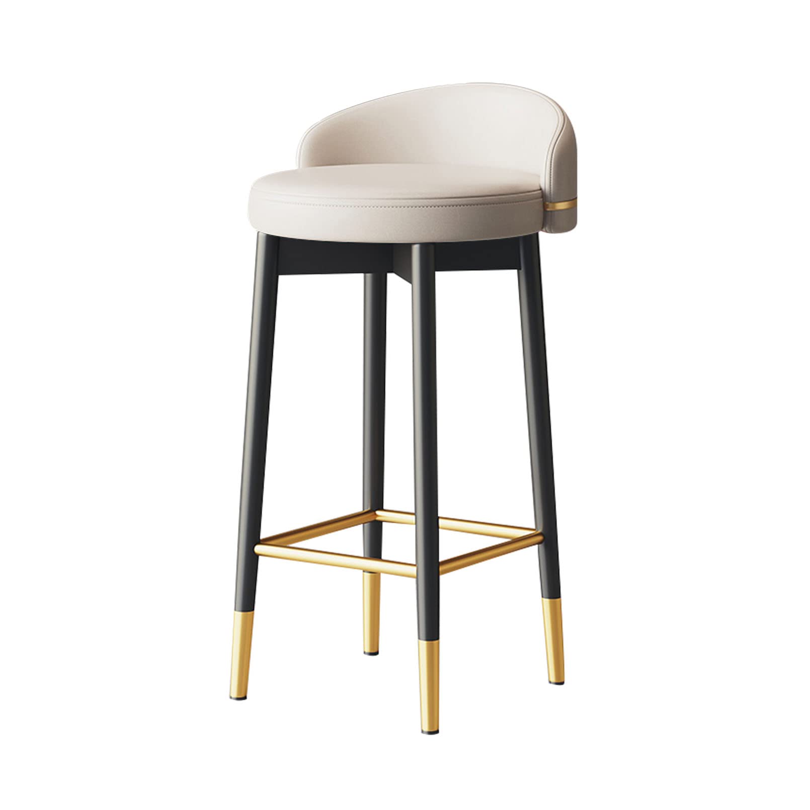 Tabouret de bar cuisine hauteur 75 cm avec pieds métal noir et dossier pour mange-debout