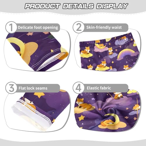 Dreamy Fox Moon Star Cloud Girls Leggings Soft Stretch Workout Yoga Dance Pants for Kids Casual Tights3