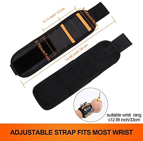 Magnetic Wristband Tools DIY Magnetic Tool Wristband with Mini Magnetic Spirit Level Gadget for Holding Tools, Screws, Nails etc - Ideal Birthday, Christmas, Fathers Day Gift for Men