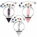 SUNYIK 7 Chakra Pyramid Pendulum, Dowsing Reiki Spiritual Energy Generator, Rock Quartz/Amethyst/Rose Quartz