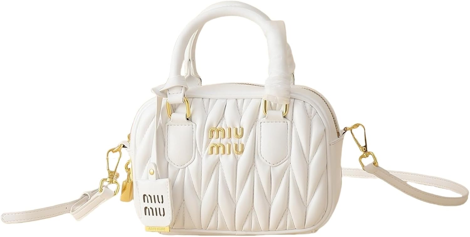 レディースショルダーバッグ、ボウリングバッグ スクエア型クロス