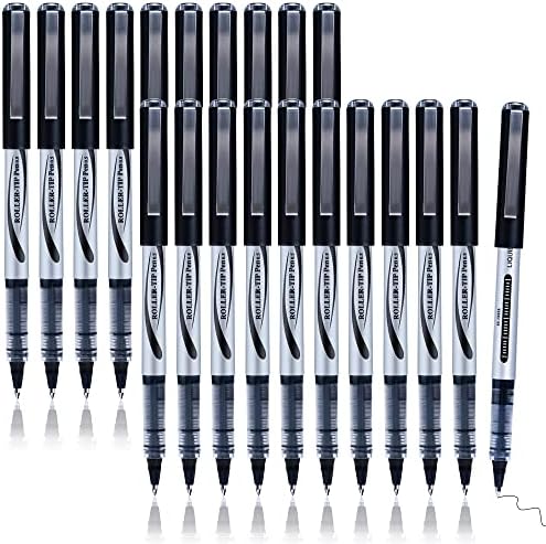 WRITECH Retractable Gel Ink Pens: 8ct Black Ink 0.5mm Extra Fine Point Tip Click Pen For Smooth Writing Journaling Drawing Note Taking Sketching No Bleed & Smear & Smudge Double Colors Duet-Grip