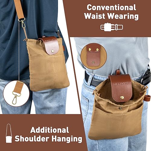 TIEFUMYO Waxed Canvas Foraging Pouch