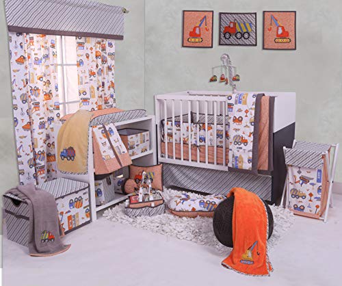 Bacati - 2 Pack Crib Fitted Sheets - Orange Textured Soft Breathable 100% Cotton Percale Baby Sheets - Fits Standard 28 X 52 X 5 Inches Crib & Toddler Mattresses #TOP4