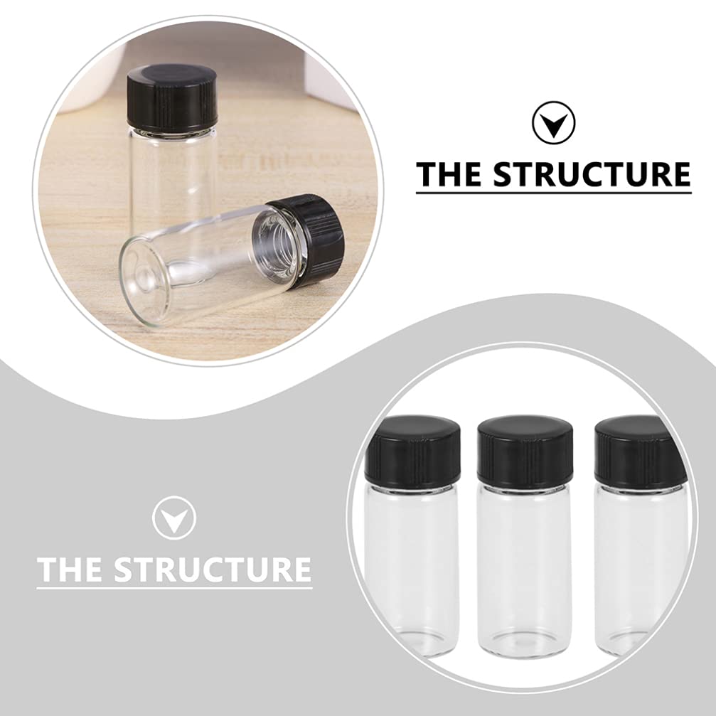 tubo transparente contenedor tubos de ensayo, 100 frascos de vidrio con tapón de rosca, frascos de fondo plano transparente de 5 ml, frasco de recolección de líquido transparente, tubo de ensayo for m