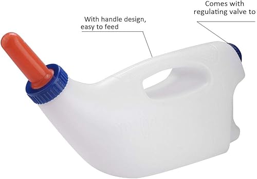 Miniatura 3 de Botella de alimentación de lactancia de ternero de 4L, botella de leche de cordero Botella de leche de cabra de ternero con asa, suministros de