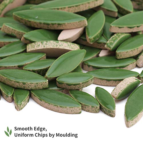 Youway Style Green Mosaic Tiles For Crafts, Ceramic Mosaic Tiles For Crafts Bulk,312G Petal Shaped Mosaic Making Supplies For Christmas Ornaments Gift Ideas,Snow Flake Mosaic Kit,Spring Garden #TOP3