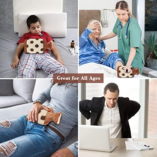 Hot Water Bottles with Covers 2 Pack, LUNASEA Large Hot Water Bottle 2L + 1l Small Hot Water Bottle with fleece Covers, Fluffy Hot Water Bag for Pain Relief, Back Pain, Natural Rubber Hot Water Bottle