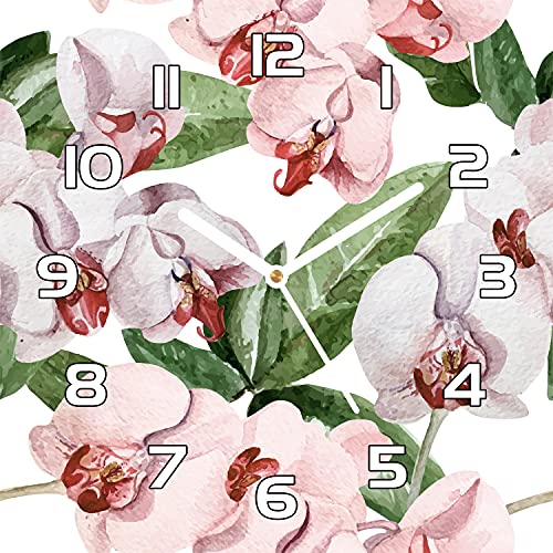 Horloge en verre moderne et robuste avec impression haute définition fleurs - 2