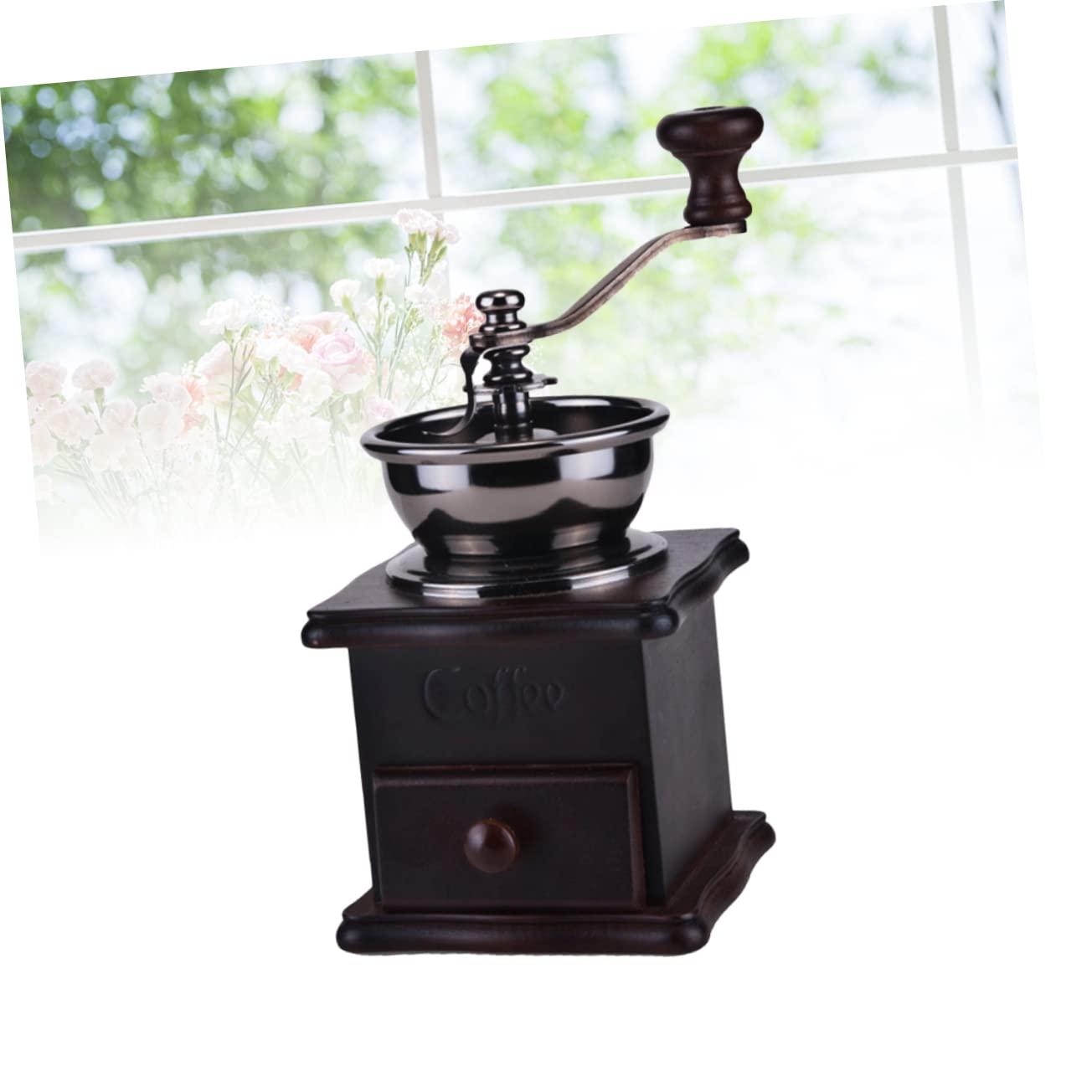 SHOWERORO Macinacaffè Manuale Legno Retro Con Macine Ceramica Macinino Per Chicchi Di Caffè Vintage Per Appassionati Di Caffè e Di Natale