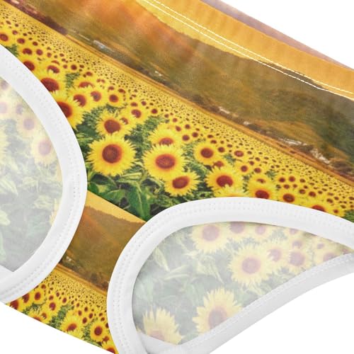 Toddler Underwear Custom 2t Cotton Panties for Girl Durable Briefs Girls Undies Sunflowers Field Sunset Yellow4