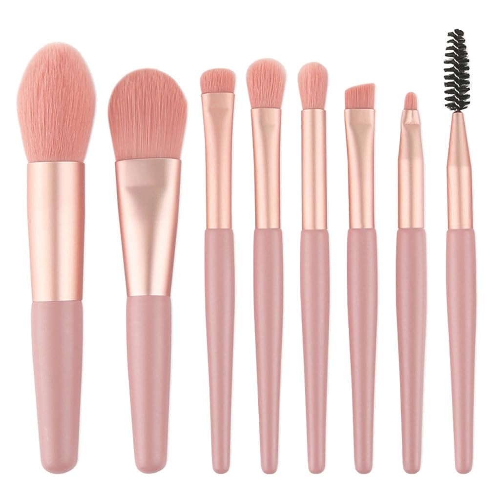 8 mini brochas de maquillaje, práctico polvo de viaje, brocha for sombra de ojos, herramientas de belleza multifuncionales(3-Pack)