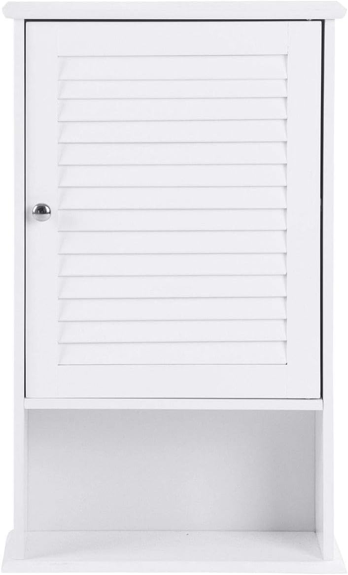 DORTALA 27.5'' H Medicine Cabinet, Wall Cabinet Hanging Bathroom Storage Cabinet w/Adjustable Shelf, White