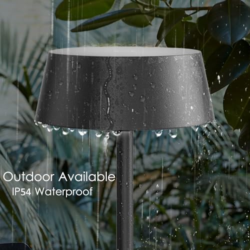 Aipsun Table Lamps Set Of 2, Black Battery Operated Table Lamp Cordless Outdoor Touch Led Table Lamp For Restaurant/Living Room/Bedroom 3000K Warm Light Ip54 Waterproof thumb #4