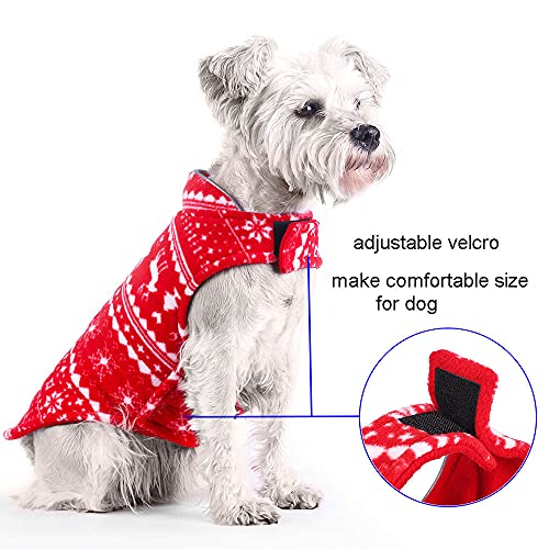 Gilet in pile per cani, per Natale, reversibile