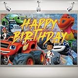 Blaze And The Monster Machines Party Supplies, 5x3Ft Monster Truck Backdrop Blaze Birthday Party...