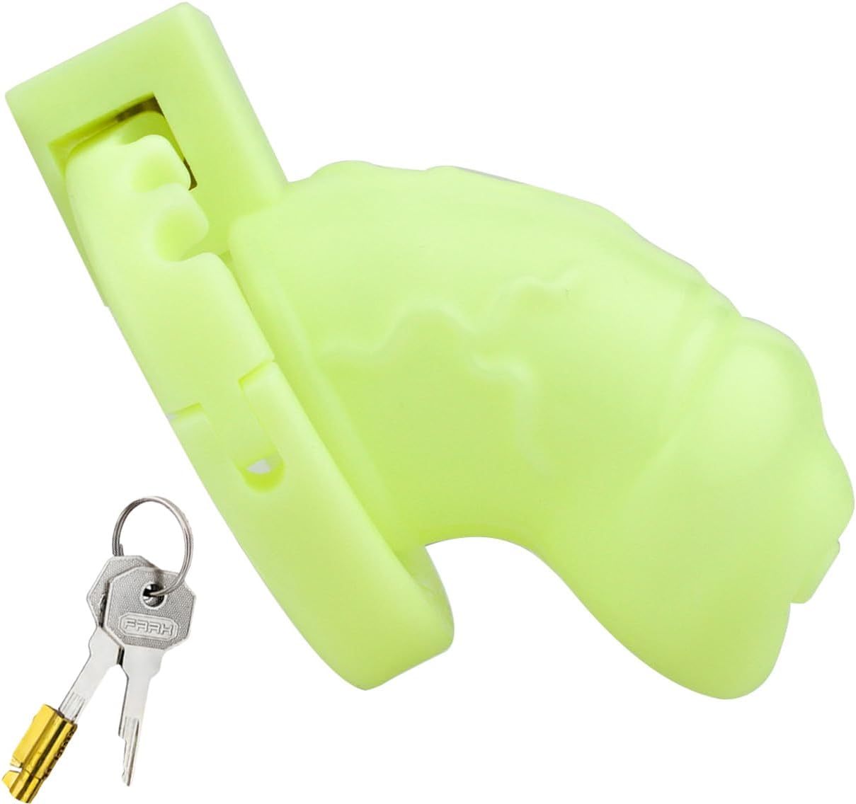 3 Sizes of Green Adjustable Penis Locked Cage with Adjustable Rings and Keys, Lightweight Cock Cage Chastity Device Adult Sex Toy for Men - L