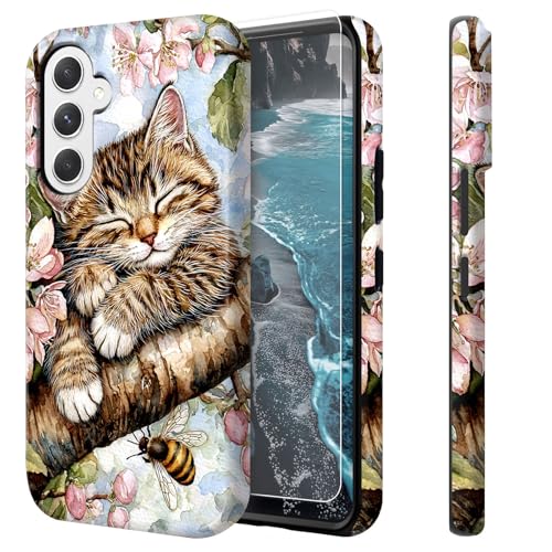 Coque Samsung A17 5G Chat sur l'arbre antichoc double couche