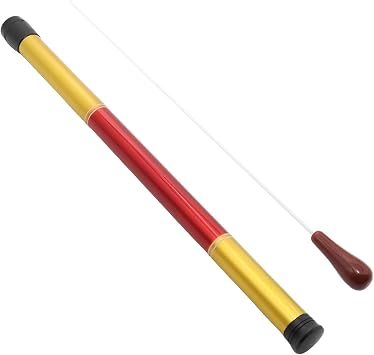 15 Inch Conducting Baton with Resin Handle Lightweight Drum Major Baton with Case, Red