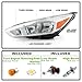 Compatible With 2015-2018 Ford Focus ST/SE/S Halogen Headlight Assembly Ford Focus Headlamp Right And Left Side W/LED DRL & Bulbs(Not Fit Original With LED DRL Models),Chrome Housing Amber Reflector