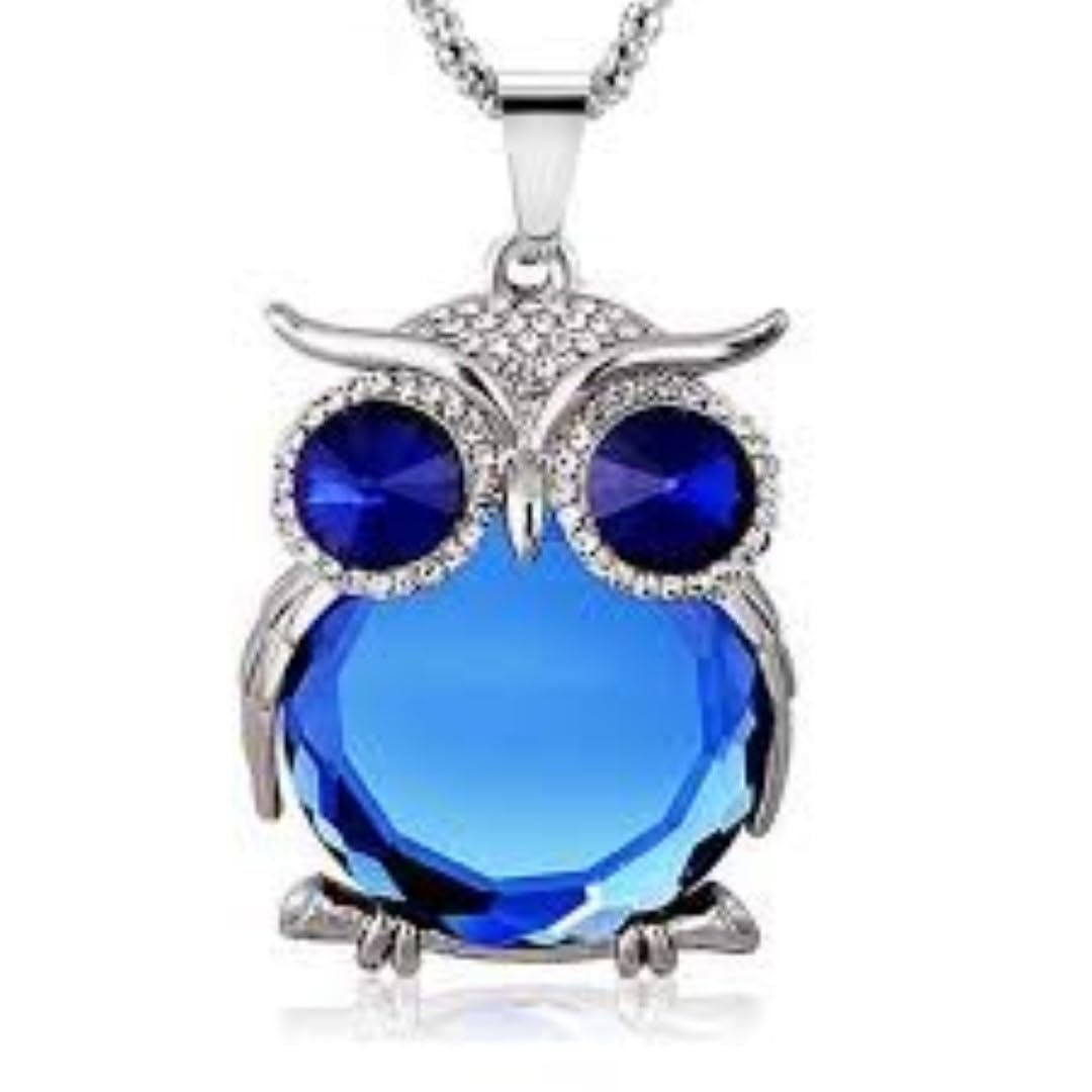 RVM Jewels Trendy & Stylish Long Owl Pendant Chain Necklace for Girls & Women | Blue Owl Jewelry (B08LZVDR9Y) Amazon Price History, Amazon Price Tracker