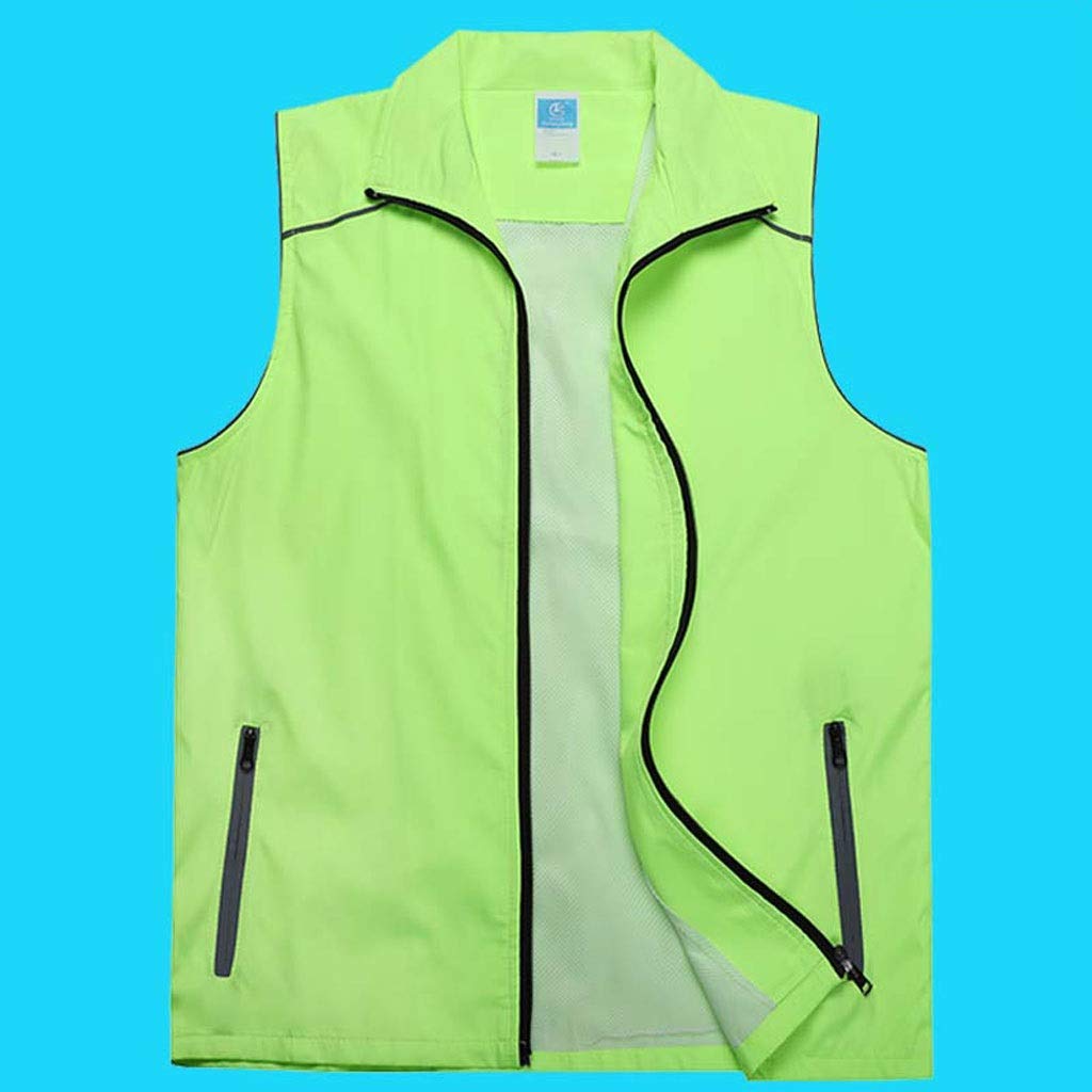 WDX- Workwear chaleco impermeable chaleco de promoción voluntaria chaleco transpirable (color: verde, tamaño: XXXL)