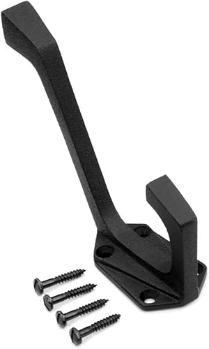 Miniatura 5 de Renovators Supply Manufacturing Ganchos de baño para colgar toallas de baño de 4.25 pulgadas, ganchos negros de hierro para toallas de baño, paquete