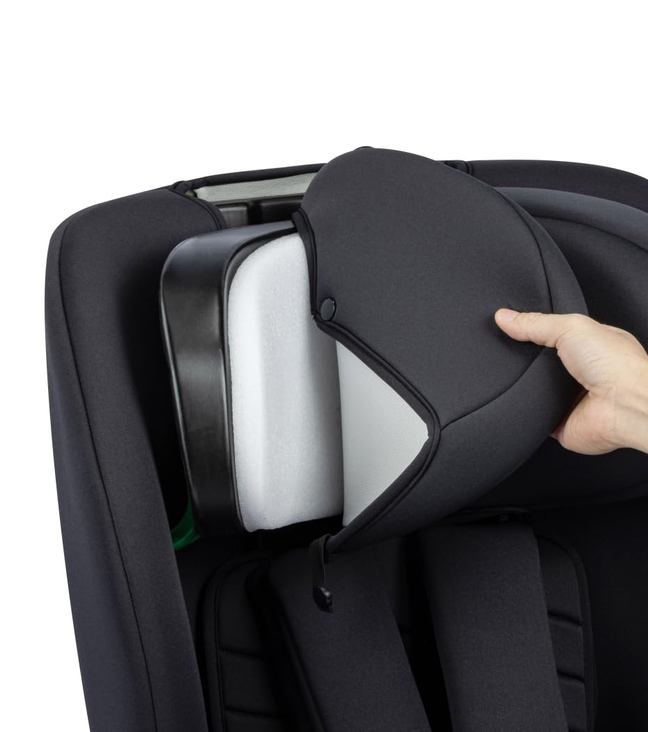 Bebeconfort Eros i-Safe, Alzador Coche Niño, De 15 Meses a 12 Años, 76-150 cm, Silla Coche Evolutiva, Seguridad R129, Protección frente a Impactos Laterales, 11 Posiciones Reposacabezas, Mineral Black