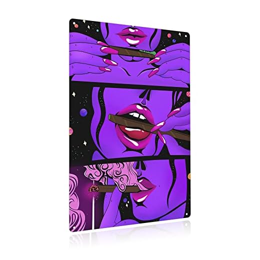 Trippy Tin Sign, Smoke Cool Girl Metal Sign,Cool Poster Trippy Metal Tin Sign,Trippy Wall Decor for Living Room, Bathroom, Bedroom, Kids Bathroom Decor - 8x12 Inch