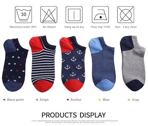 HZH 5 pares de meias masculinas verão tamanho grande respirável meias masculinas cano baixo boca ras