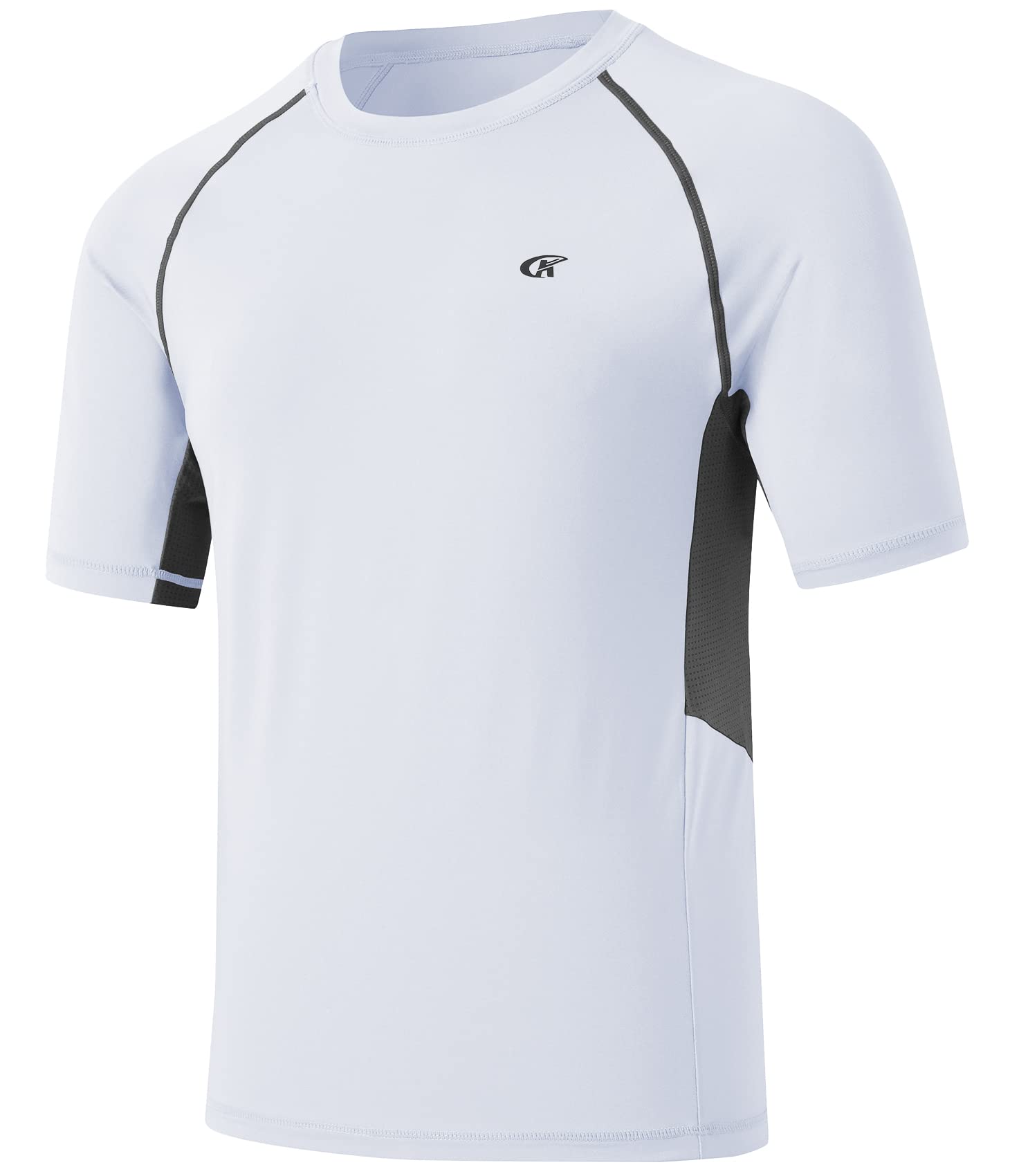 Huayuzh Herren UV Shirt Rashguard T-Shirt Schwimm Shirt Schnelltrocknend Leicht Atmungsaktiv Surfen Angeln Wandern Top